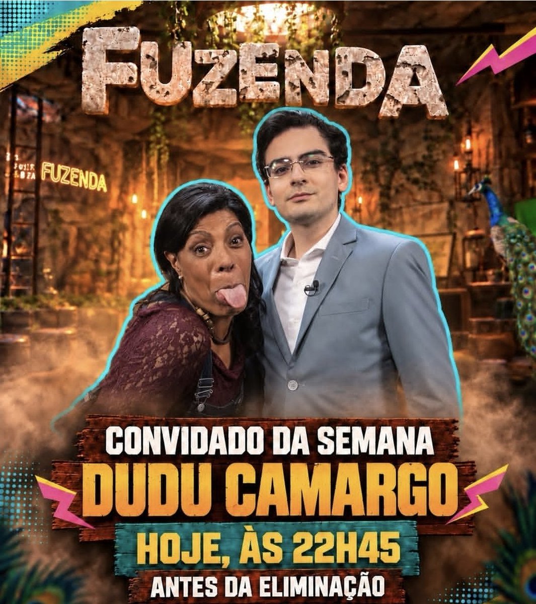 Tradarquente's tweet photo. Dudu Camargo é o convidado da semana na Caverna da Márcia! 👀🔥 Hoje, às 22h45, antes da eliminação de A Fazenda. Não dá pra perder! 📺 https://t.co/AzY94MgAt2