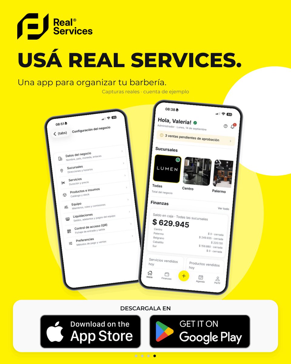 realservicesapp's tweet photo. 💈 El día no termina con el último corte… también quedan las cuentas, las comisiones y el stock. ✂️
📲 ¡Probala gratis! Disponible en Google Play y App Store.
#RealServices #Barbería #Barberos #GestiónDeBarberías #Emprendedores https://t.co/sbeLlhKYdf
