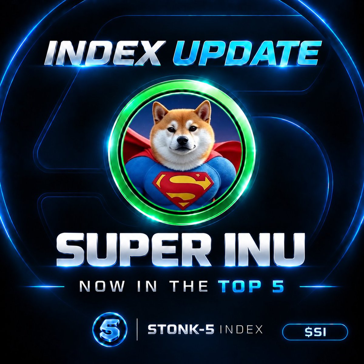 stonk5onsf's tweet photo. $SI joins the solana:F7CTvENFnkDJysMhaFFicDT2FwnbW2oasFZGG6WJnar7 top 5.

Every round, creator fees buy the five biggest tokens on StonkFun. The basket follows the market — no votes, no hands.

Welcome, Super Inu. 👀

solana:F7CTvENFnkDJysMhaFFicDT2FwnbW2oasFZGG6WJnar7 https://t.co/nJnaHsLQfQ