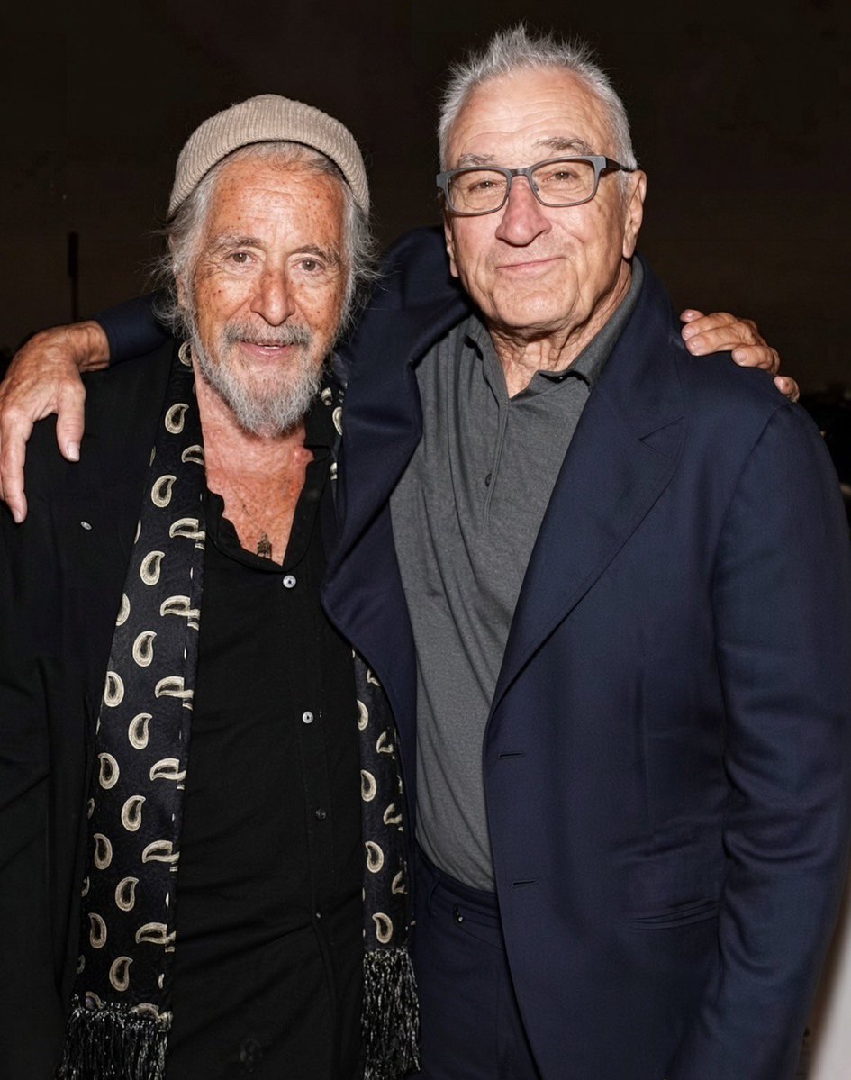 paige__gm's tweet photo. Robert De Niro, 83, and Al Pacino, 86, reunited as they celebrate 52 years of friendship.

In 1974                                                     In 2026 https://t.co/uUft9VW4db