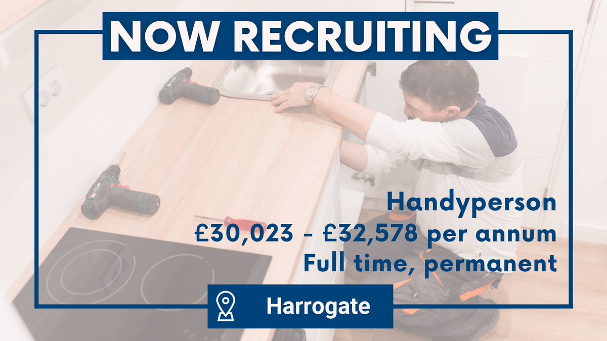 NycjobsUk's tweet photo. North Yorkshire Home Improvement Agency is looking for a practical and customer-focused Handyperson.

Apply here! https://t.co/eLZnk3hOS3

#Handyperson #PropertyMaintenance #HomeAdaptations #TradesJobs #HarrogateJobs #NorthYorkshireJobs #JoineryJobs #NorthYorkshireJobs https://t.co/rfc0Bo6SXA