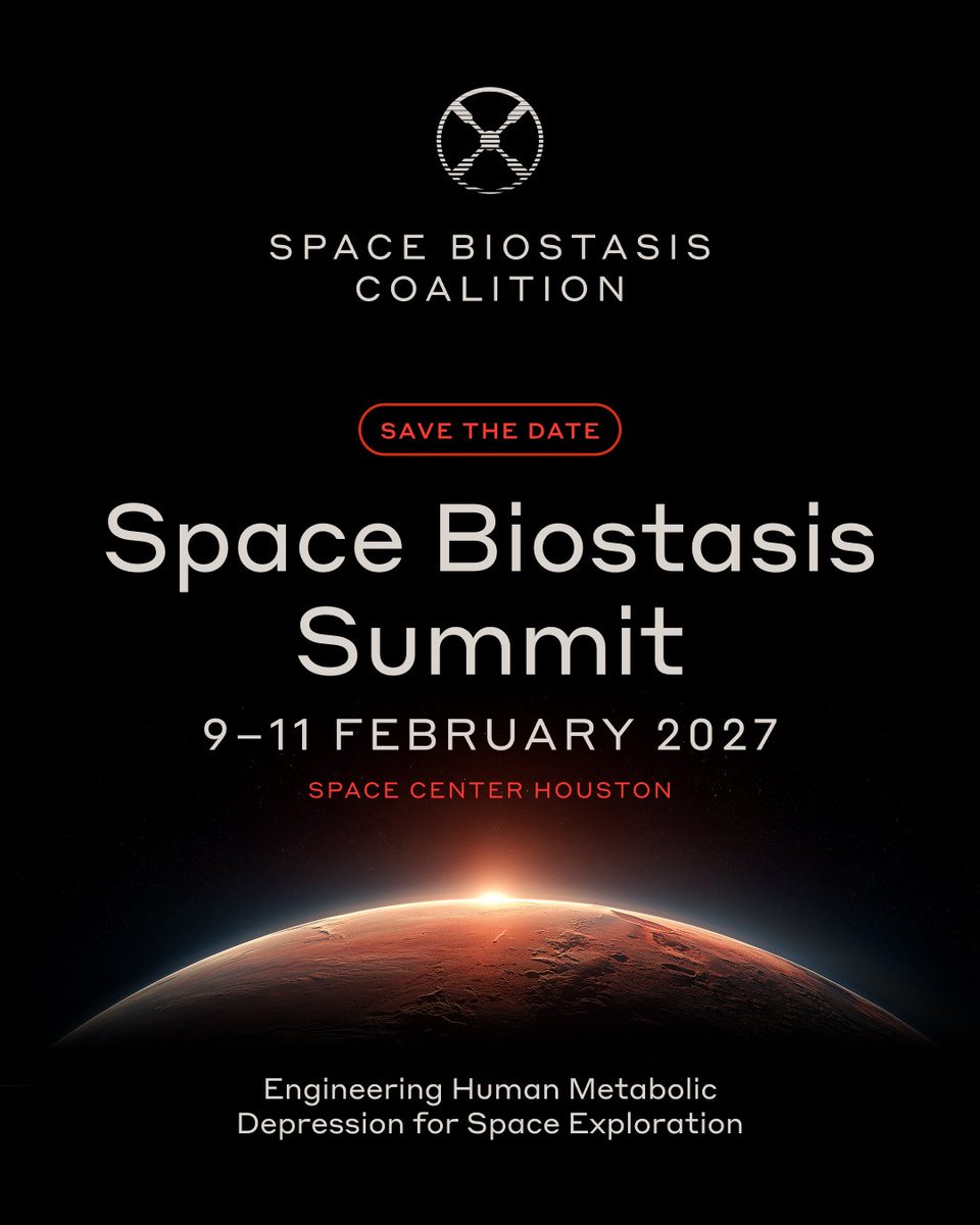 elimohamad's tweet photo. We're organizing the Space Biostasis Summit at Space Center Houston next year. Expect the top cryobiology and hibernation researchers presenting breakthroughs in metabolic depression (i.e. hypersleep) for space exploration, emergency medicine, and combat casualty care. NASA, ESA, DoW speakers will talk about national security implications, search and rescue, and Moon/Mars evacuation.
Let me know if you're interested in contributing to @spacebiostasis!