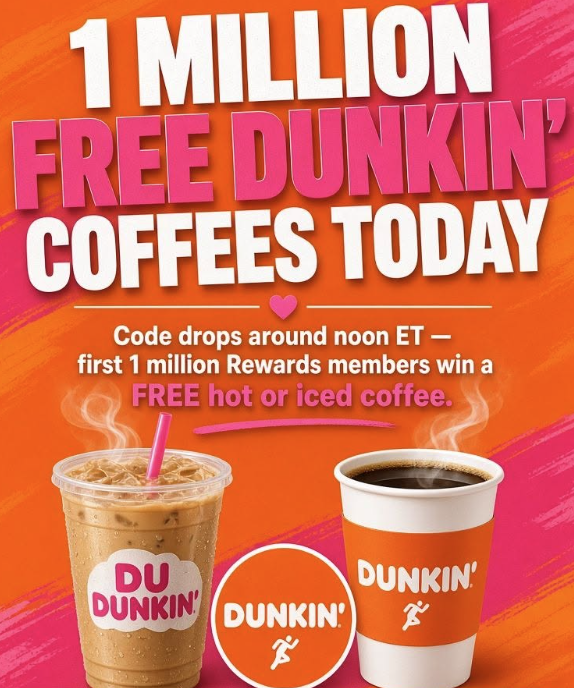 Pricerrors's tweet photo. ☕️ 1 MILLION FREE DUNKIN’ COFFEES TODAY

Dunkin’ is dropping a promo code around 12PM ET for the first 1 MILLION Rewards members.

Dunkin’ app + Rewards account required. 

Will post code once dropped. Redeem through Sept. 27th.