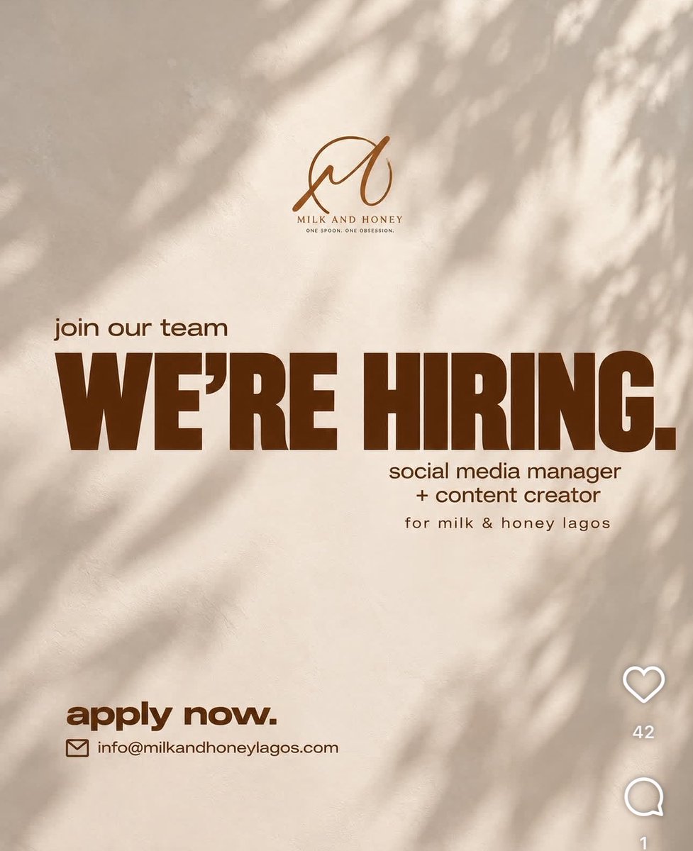 Saamu_Eleja's tweet photo. info@milkandhoneylagos.com

Apply here 👆🏾 https://t.co/dXuv8iMu4A