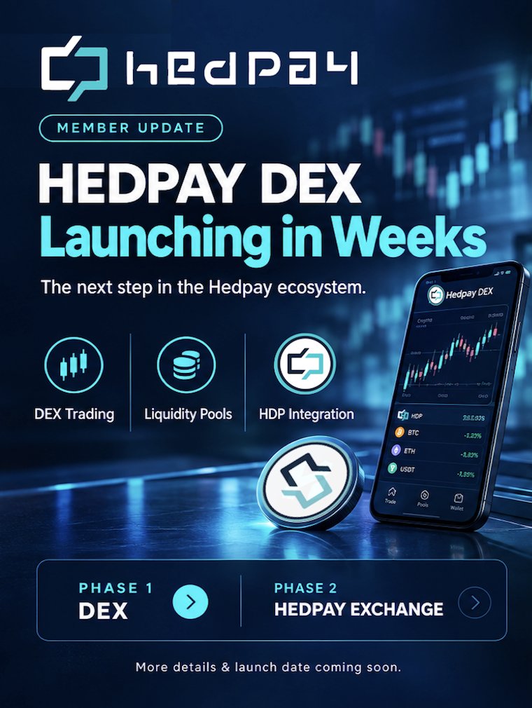 MyHEdpAY's tweet photo. HEDPAY DEX IS COMING LAUNCHING IN THE NEXT WEEKS
A new chapter for the #Hedpay ecosystem is #about to begin.
We are preparing to launch the Hedpay #DEX a #decentralized trading environment built to connect #digital #assets with broader Hedpay #financial #ecosystem. https://t.co/bQo7oPjnkB