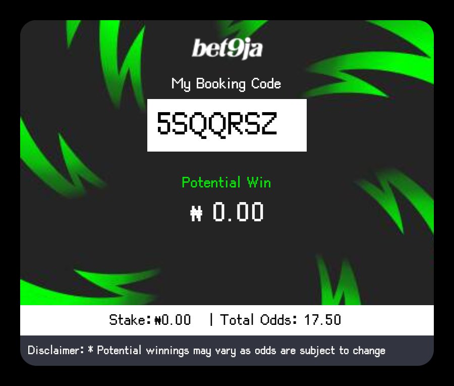 BETODDSMASTE's tweet photo. #bet9jaCodes winning is guarantee 5SQQRSZ https://t.co/4hplQe7JB2