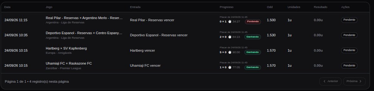 ikeeesinais's tweet photo. Atualização na plataforma!

Agora é possivel ver o progresso ao vivo dos jogos e o status atual da aposta!

Além dos minuto que está a partida! https://t.co/sBiCqMPCQr