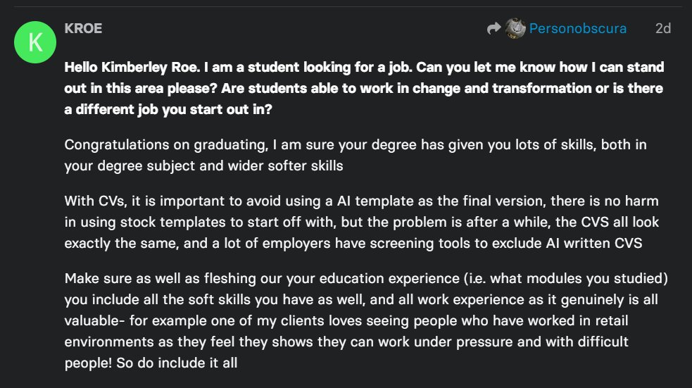 TheBubbleForum's tweet photo. More from Kimberley Roe, Head of Change &amp; Transformation recruitment at recruitment consultancy Huxley, in our recent AMA on the bubble: https://t.co/sptv2q3nEx