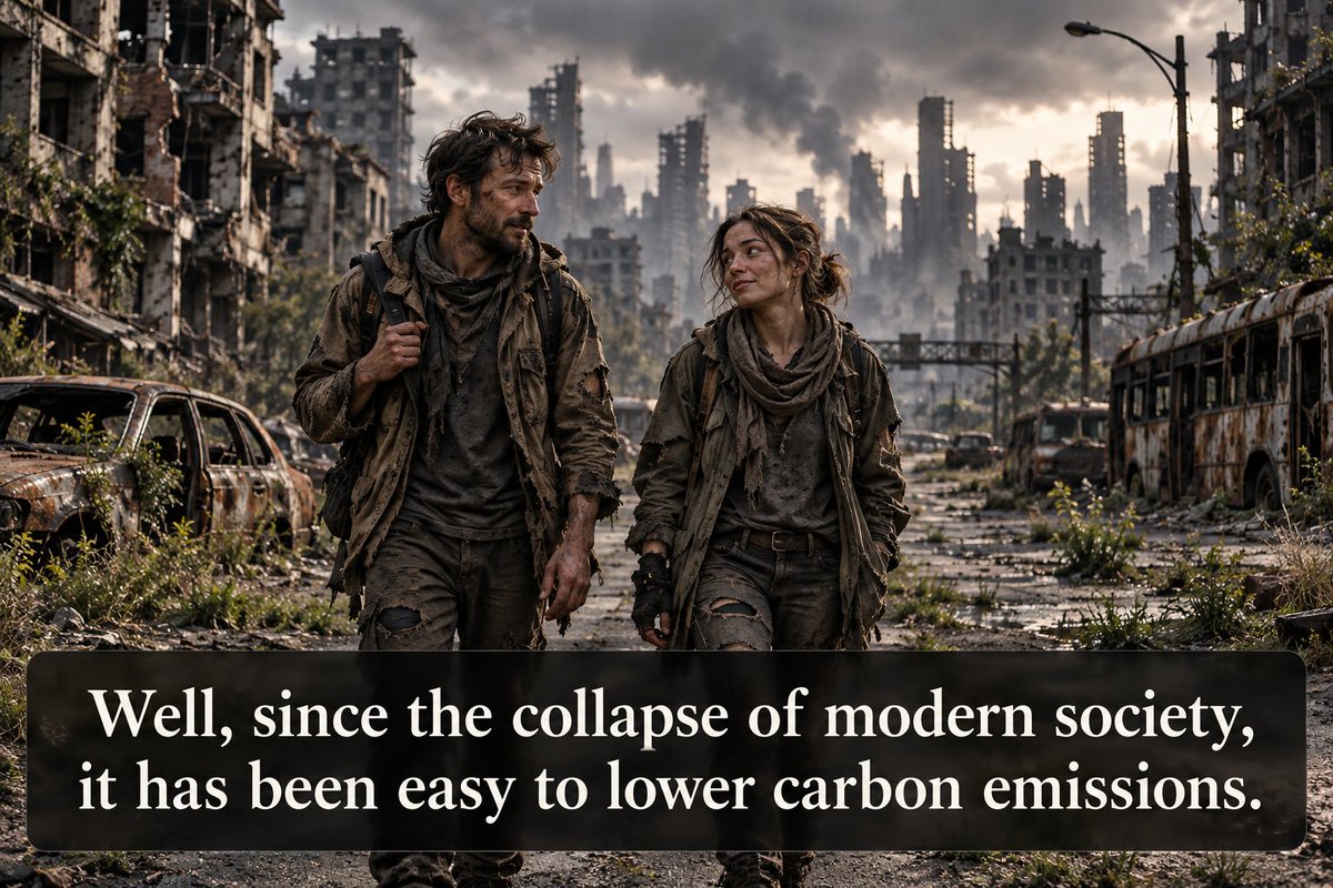 AuthorKylePratt's tweet photo. Yes, we can still find humor in dark moments—a bit of post-apocalyptic or dystopian humor. #Apocalypse #PostApocalyptic #PostApocalypse #Apocalyptic #Dystopian #DystopianFiction #KylePratt https://t.co/9MNAvGO1zQ