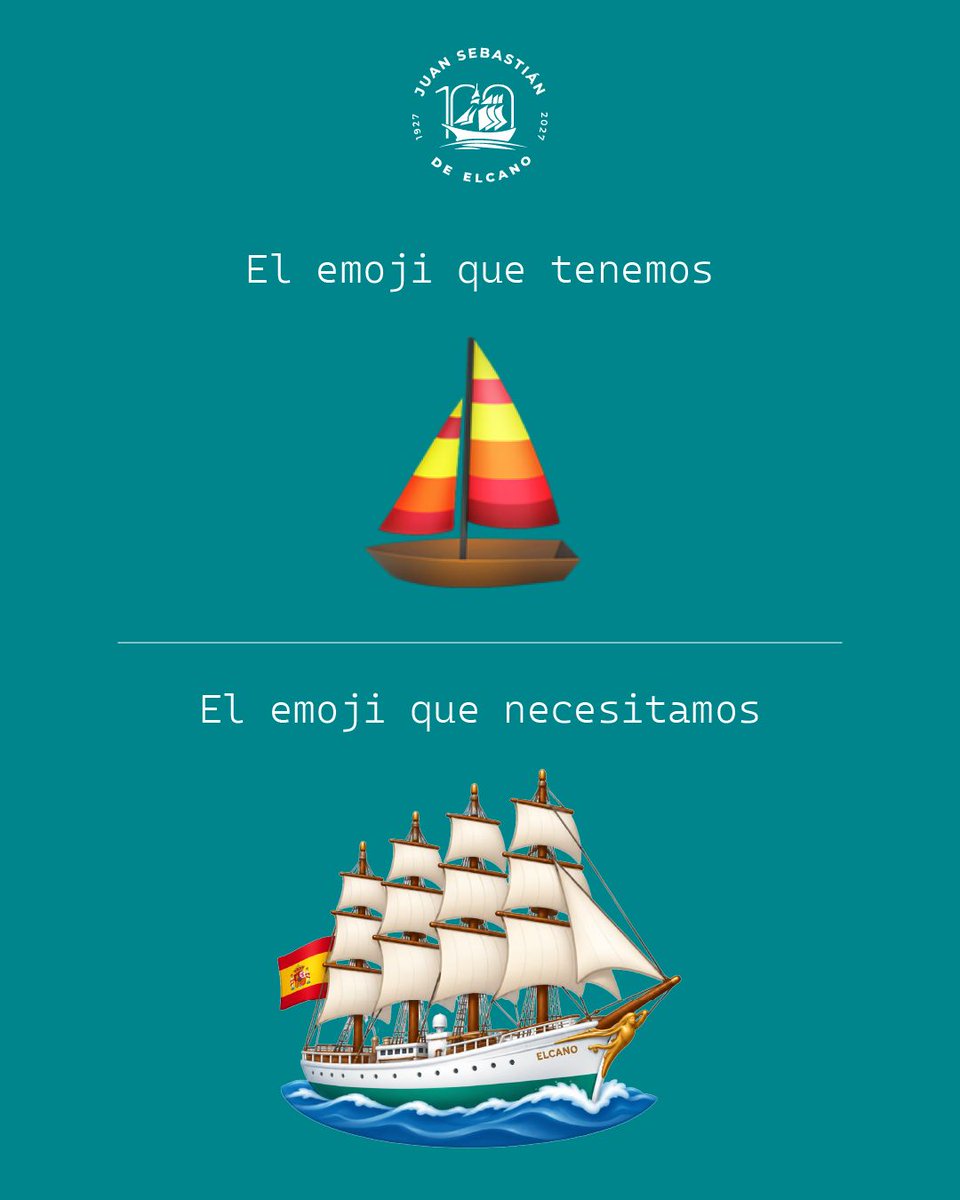 elcanocentenary's tweet photo. Hay un velero en nuestro móvil ⛵, pero echamos en falta uno muy especial.

Así lo imaginamos en versión emoji.
¿Cuál añadirías tú?

#Trend #Elcano #100añosnavegando #Centerario https://t.co/wLTItGq92w