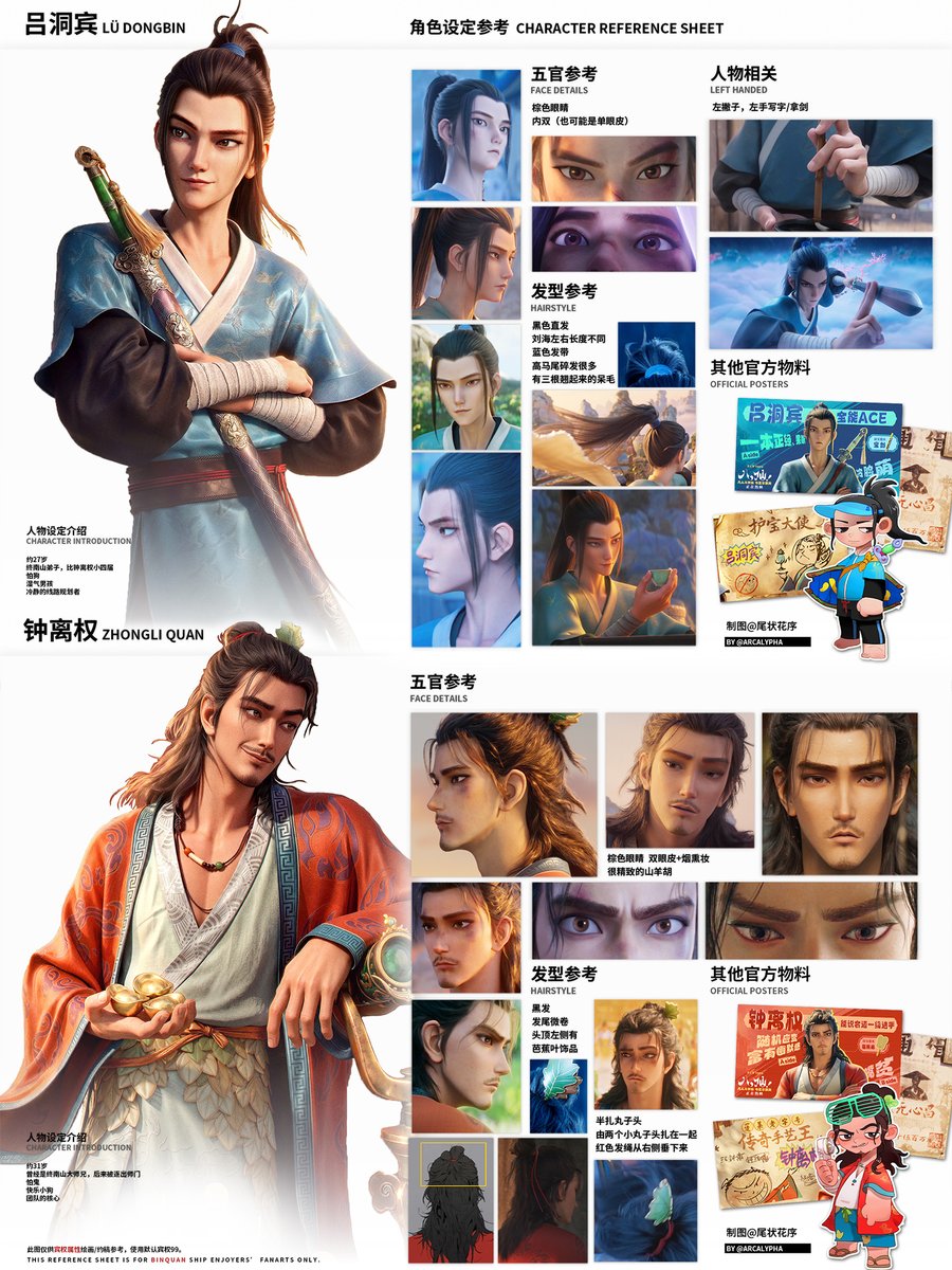 Arcalypha's tweet photo. [09/24] Update #2

Character Ref Sheets for #宾权 #binquan https://t.co/wrDjtuA8w1