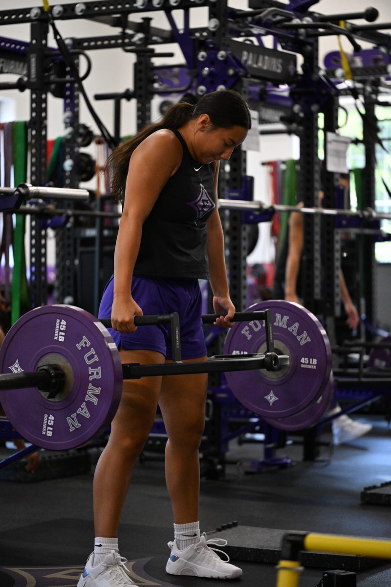 FurmanWBB's tweet photo. Get to know freshman Emma Briggs!!! 💜

#JustUs https://t.co/Z8UTUaDqjC