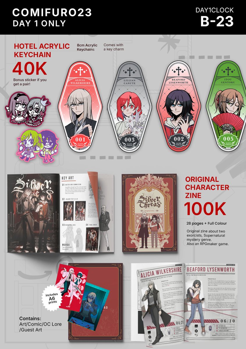 spicatxt's tweet photo. [🔁+💛Appreciated!]

Hiiii I'm finally opening my #cf23 preorder!
✨Original (Yuri), Ace attorney, Somnium Files, Professor Layton and Ghost Trick
✨Preorders open from 24th September to 1st October
✨Pick up Day 1 Only &amp; Mail order

🔗Preorder here : 
https://t.co/HovRS3JOeO https://t.co/PnAuqujrUI
