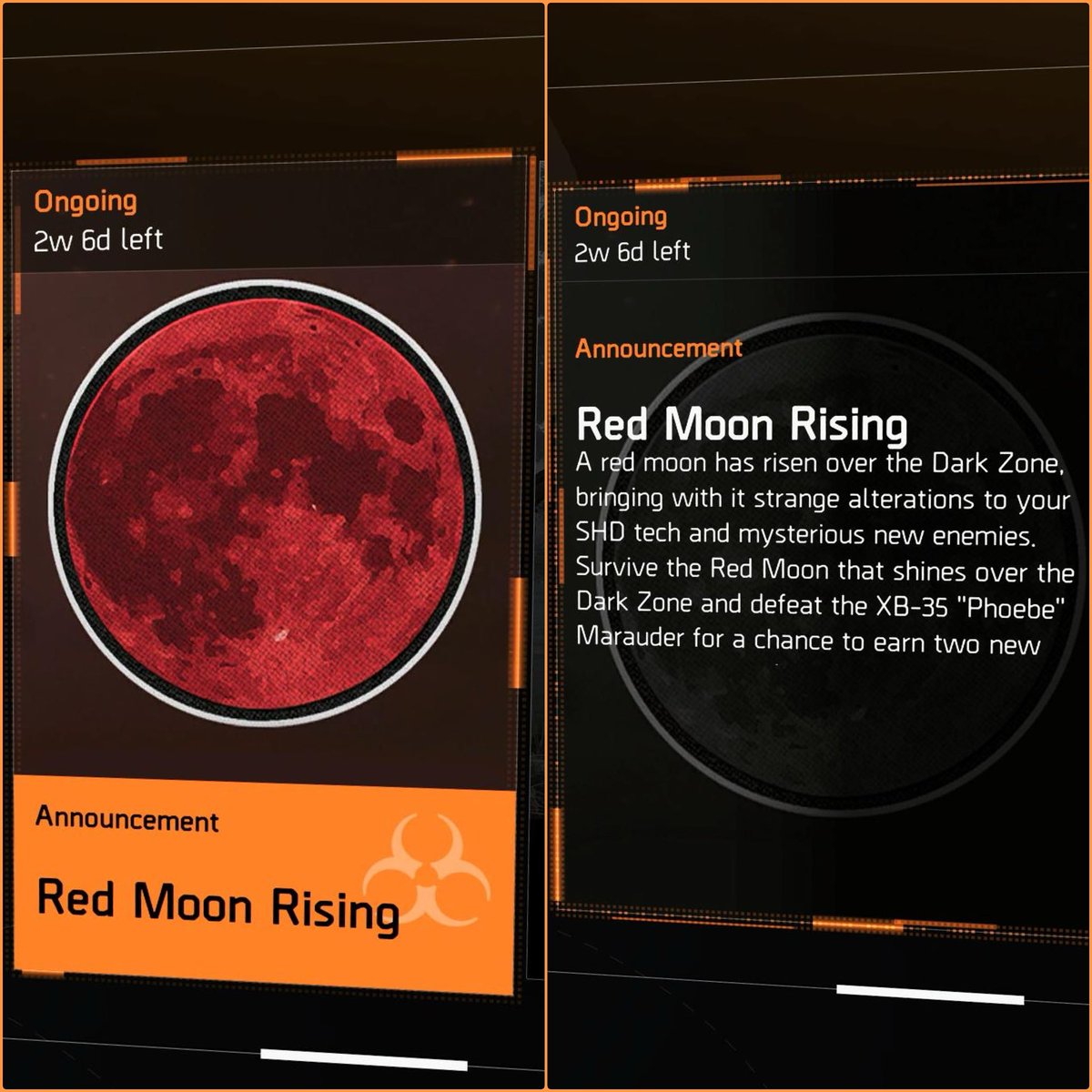 YUNG__BACH's tweet photo. #ThursdayUpdate 
🌝 Red Moon Rising 
🥷 new bundles
💰 some Named items for sale
👹 2 new exotics and a mask
#TheDivision2 ⏰ https://t.co/0Y2q8Sc9LW