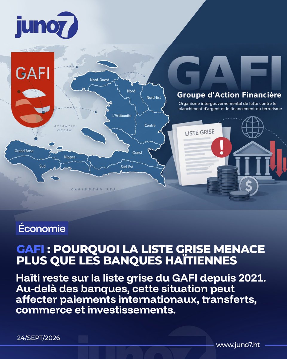 JohnFritzMOREAU's tweet photo. GAFI : pourquoi la place d’Haïti sur la liste grise menace bien plus que ses banques

👉 Lire l’article complet : https://t.co/dJokrYGPpJ

@Juno7 – L’actualité haïtienne en temps réel https://t.co/19iCLbls3K