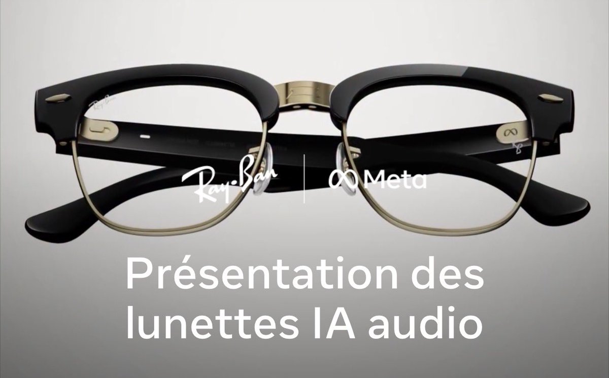 iMathTechs's tweet photo. 👓 Meta lance ses premières Ray-Ban Meta Audio… sans caméra.  

Objectif clair : répondre à la critique « lunettes pour espions » et rassurer sur la vie privée.
Chose intéressante : en supprimant la caméra, Meta gagne 12 h d’autonomie et rend ses lunettes plus légères.

Si ce pari séduit, est-ce le début de lunettes connectées enfin socialement acceptées ?