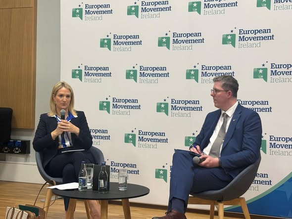 MaltainIreland's tweet photo. 🇮🇪🇪🇺In June, the Ambassador participated in an event marking the beginning of the Irish EU Presidency. Minister for Foreign Affairs and Trade and Minister for Defence, Helen McEntee TD, delivered a keynote speech and discussed the Presidency Priorities and other topical matters. https://t.co/vwFDSfsWJJ