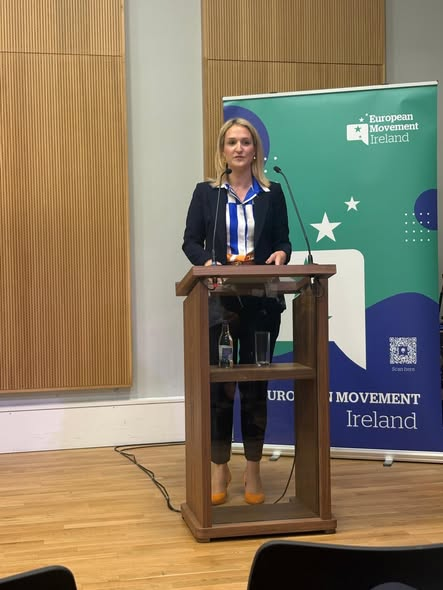 MaltainIreland's tweet photo. 🇮🇪🇪🇺In June, the Ambassador participated in an event marking the beginning of the Irish EU Presidency. Minister for Foreign Affairs and Trade and Minister for Defence, Helen McEntee TD, delivered a keynote speech and discussed the Presidency Priorities and other topical matters. https://t.co/vwFDSfsWJJ