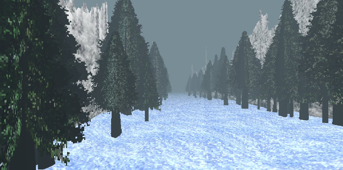 kaligarry57's tweet photo. I remembered I was making a game, so I added a forest with a river. I was going through a significant period in my life—I was moving to another city for my studies. #psx #gamedev #lowpoly https://t.co/kfecfQ2JtJ