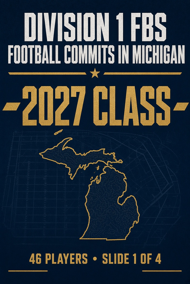 TheD_Zone's tweet photo. There are 46 commits in Michigan's Class of 2027 headed to D1-FBS programs.

See them all here: https://t.co/Ka32ZS1w2v