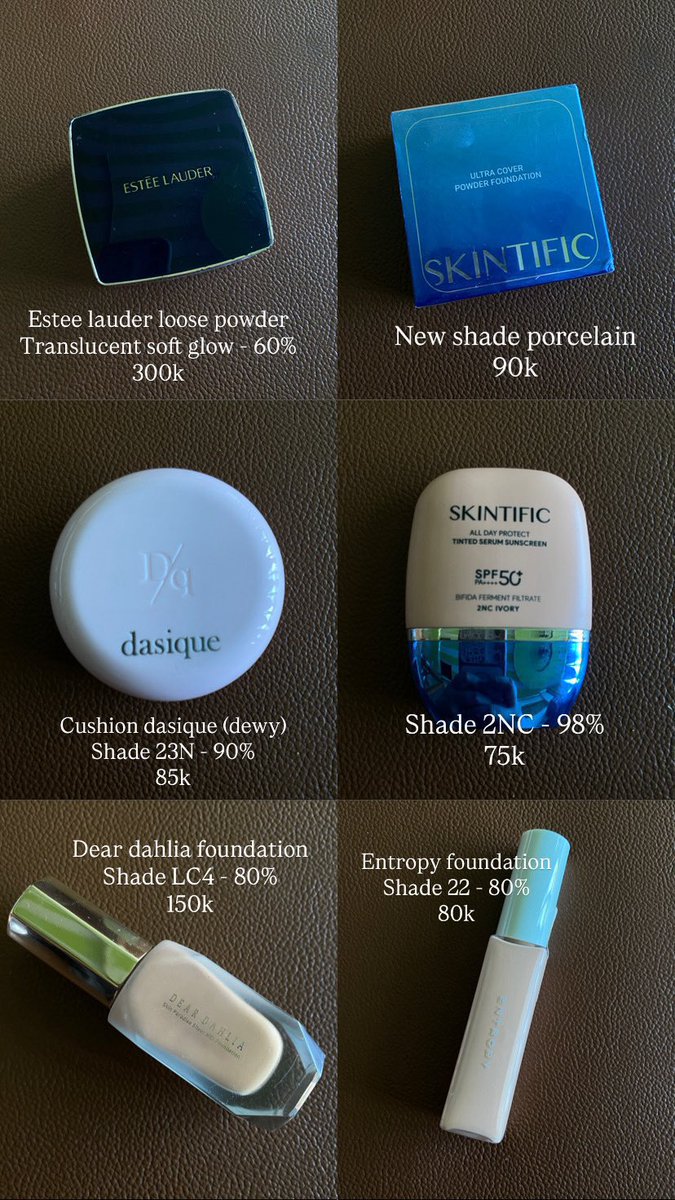 1sixu's tweet photo. WTS NEW - PL MAKEUP
Exp 2027-2029
Bisa 🍊 excl adm / split

Foundation loose powder mascara concealer lip tint velvet highlighter setting spray moisturizer serum snap on lip rhode estee lauder rare beauty skintific dear dahlia etude swisse sheglam maybelline etc https://t.co/YLVopBcnBO