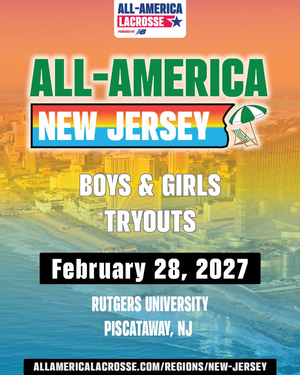 CSELax's tweet photo. New Jersey Tryout Details ⛱️

🗓️ February 28
📍 Rutgers U (University Park &amp; Rec Complex) 

Year 22 is coming soon! Make sure you get out to a tryout this year. 

https://t.co/5v2H5qclFA https://t.co/1muIjux6mc