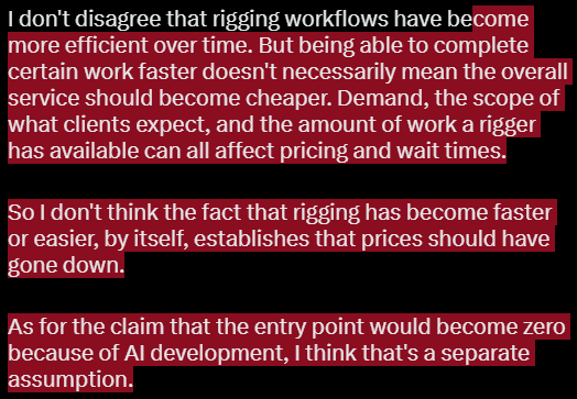 KSRG888's tweet photo. @Comrade_Del @AINO_X_Channel I'm sorry, please allow me to clarify since I cut my response to make it shorter.

The base prices of rigging services have gone up, while demand for complex, high-end rigging and advanced tracking has also increased significantly. https://t.co/5A12s0IljH