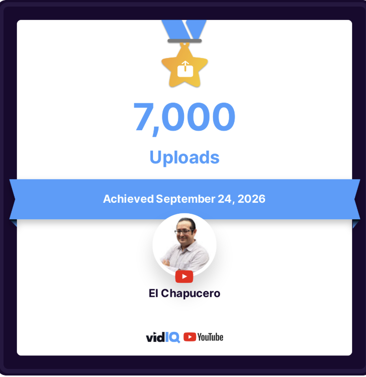 NachoRgz's tweet photo. 7000 MIL videos he subido en mi canal principal El Chapucero uffff! Más los videos en mi otro canal, Nacho Rodriguez, mas las transmisiones en El Ganso, más los Tiktoks. ALV https://t.co/JR1uQotRHx