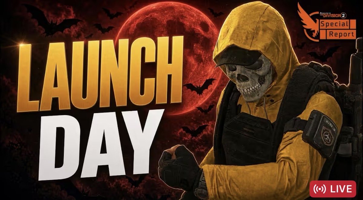 kamikazevondoom's tweet photo. 💥LAUNCH DAY &amp; WORLD REVEAL💥

#TheDivision2 
- Red Moon Rising Launch Day
- Echoes of Central Park DLC Reveal

Come by and say hi 👋🏼 ⬇️👀
https://t.co/aAcoSpFhdR🔥🤘🏼 https://t.co/fUJ2H90vwi