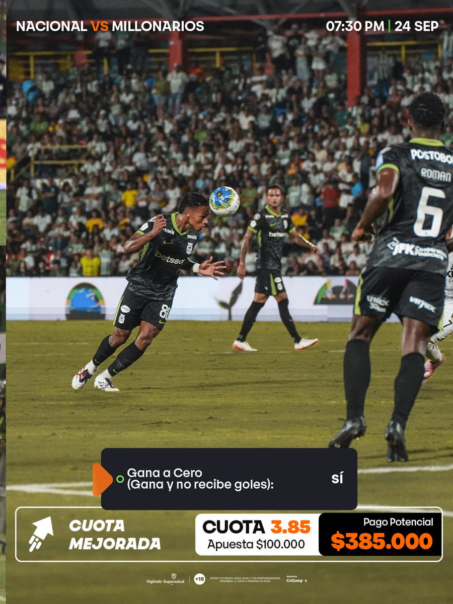 BetssonCo's tweet photo. ¡LLEGA EL CLÁSICO! 🇳🇬🔥 @nacionaloficial

Recordamos una fecha especial hace 16 años en el Atanasio🥹

Además, la cuota mejorada Betsson disponible para esta jornada ¡Gana más de 3 veces lo apostado!🔥

✅ Bono Bienvenida: https://t.co/tF4eYARnj1 https://t.co/Iy15o9KmGY