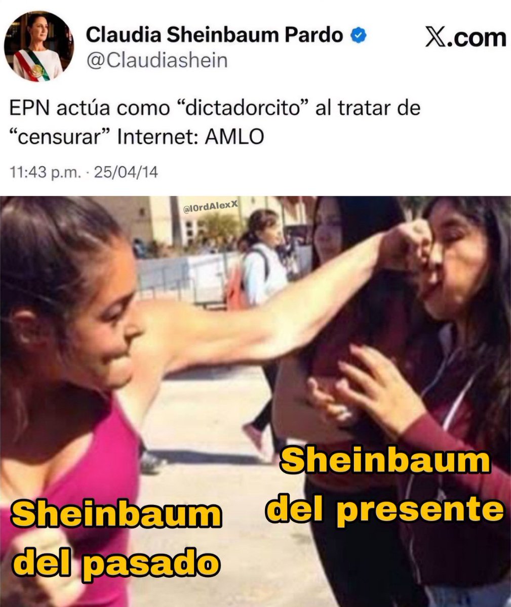 l0rdAlexX's tweet photo. La Claudia Sheinbaum del pasado poniéndole una mega madriza a la del presente.
😂😂😂😂 https://t.co/CuhtKFjQLc