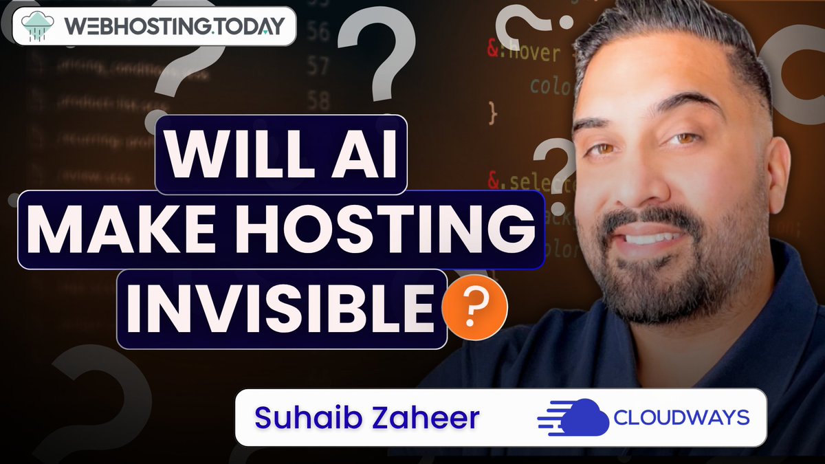 WebhostingToday's tweet photo. New podcast episode S3E12 is live. 🎙️

@konradkeck talks with Suhaib Zaheer about where managed hosting is heading as AI reshapes how apps are built and operated.

Invisible hosting, @Cloudways Copilot, AI agents, Node.js/Next.js and what managed hosting looks like next.

▶️ https://t.co/97jZa7GXy3