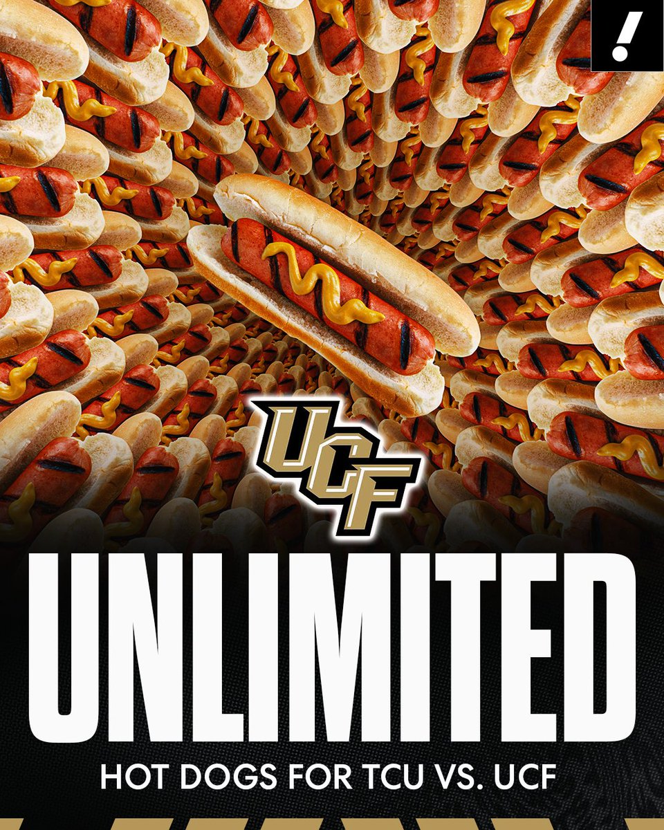 YahooSports's tweet photo. UCF football created a 'Hot Dog Pass' that "includes your game ticket plus unlimited hot dogs through halftime." 🌭😮 https://t.co/iwrMkxwc0i
