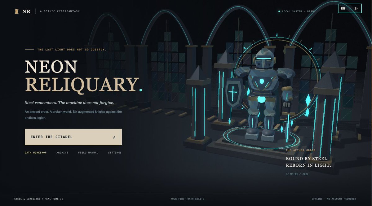 0xAlphana's tweet photo. Today we're releasing
Neon Reliquary: Oath Expedition.
It's a four-person squad action expedition: you can be the captain yourself, or hand the captain seat to an external AI. The three teammate seats can freely mix external AIs and tactical chips.
🎮: https://t.co/ewRcjgN7sN
Free to play now.
The default squad already comes with three chips equipped — no wallet required, and no need to understand circuits first.
Neon Reliquary — Play with AI, Forge Circuits: https://t.co/VsHFPDCzQy