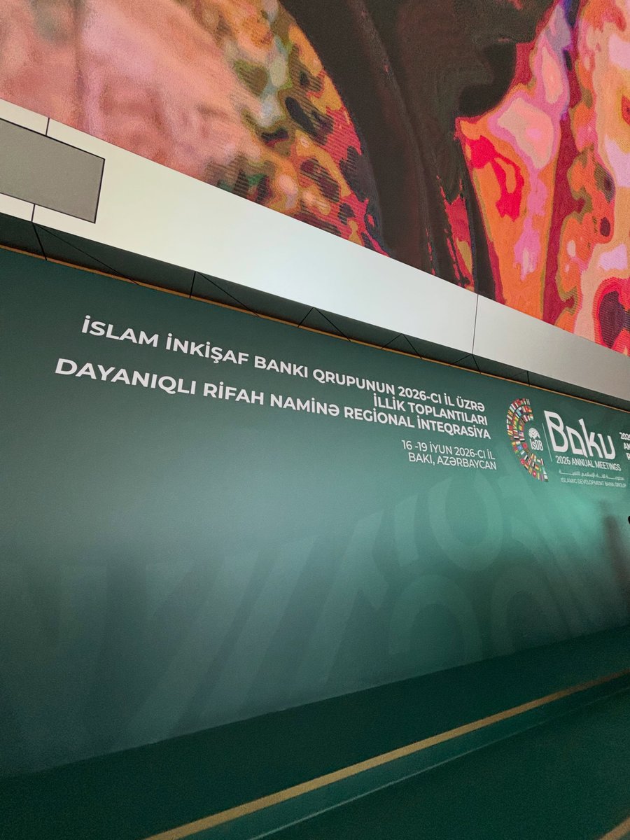 rileylopez30f2e's tweet photo. Baku has become the center of another global economic platform! We have successfully completed the first day of the Islamic Development Bank Group 2026 Annual Meetings, held under the theme “Regional Integration for Sustainable Prosperity. ” I am https://t.co/GzAyK8Z44X