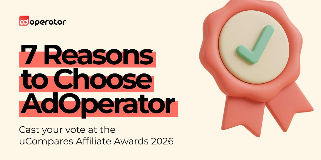 AdoperatorDSP's tweet photo. ⏰ The clock is ticking on the uCompares Affiliate Awards 2026!

If we’re among your favorites, cast your vote until September 30: https://t.co/H1e2pRsQ44

You won’t have to look too hard – AdOperator is nominated in 7 categories this year 😎 https://t.co/M4wKevLZbK