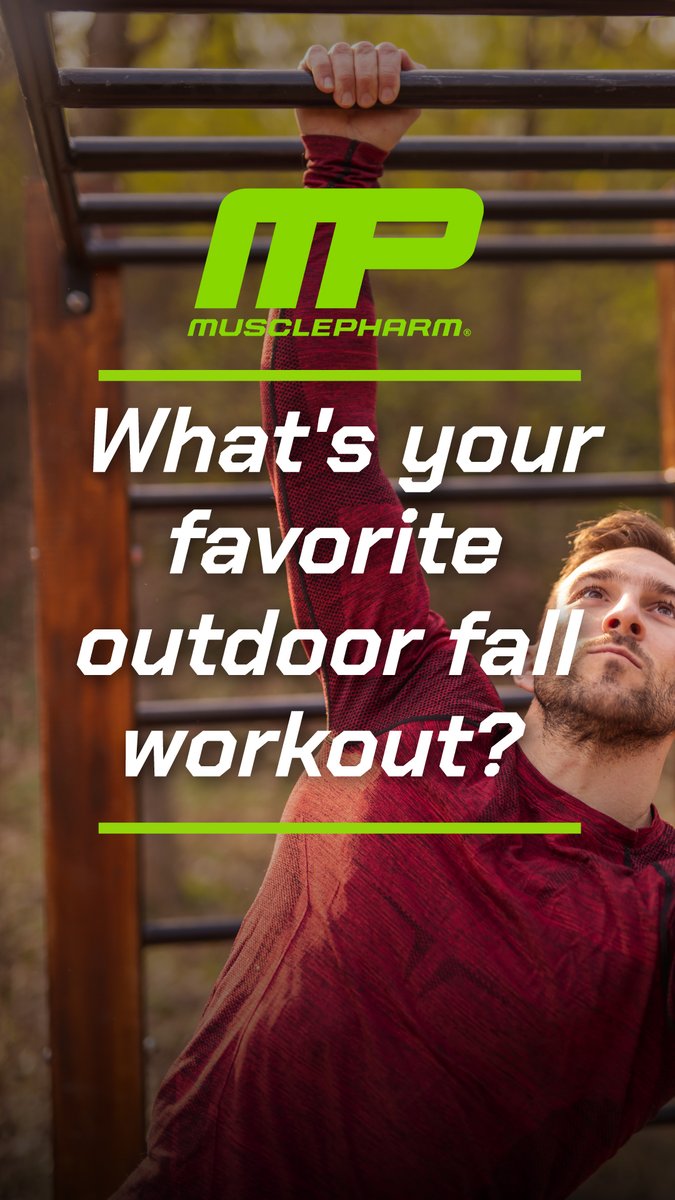 MusclePharm's tweet photo. 📢 MP COMMUNITY QUESTION
🤔 WHAT’S YOUR FAVORITE OUTDOOR FALL WORKOUT?

Fall is one of the best seasons to get outside, change up your routine, and keep moving...the work still counts. 💪

#WELIVETHIS 💪
⛽ Fuel Your Fall w/ MusclePharm 🔗 https://t.co/AhsobUqIXS https://t.co/6eNHCDyP80