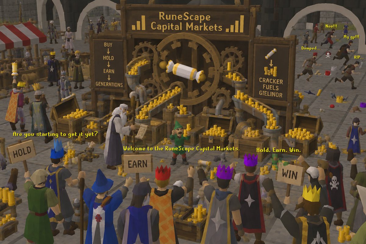 cracker_gp's tweet photo. Are you starting to get it yet?

KOL pump-and-dumpers with no belief system—and no skill—get left behind.

Beta enjoyers get paid in native gp.

Hold. Earn. Win.

Welcome to the RuneScape Capital Markets.

Welcome to the gp economy. https://t.co/pJ1L0UJKx8