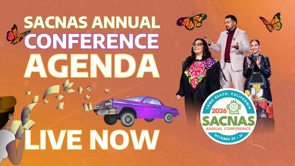 SACNAS's tweet photo. The 2026 SACNAS Annual Conference Detailed Agenda is now live! 🌟 There’s so much waiting for you at this year's conference. Don’t miss out on everything your registration has in store. 👀 

Ready to be part of it? Register here: https://t.co/OwftJ96Lh7 
#SACNAS2026 #STEM https://t.co/cCZKbInnGz