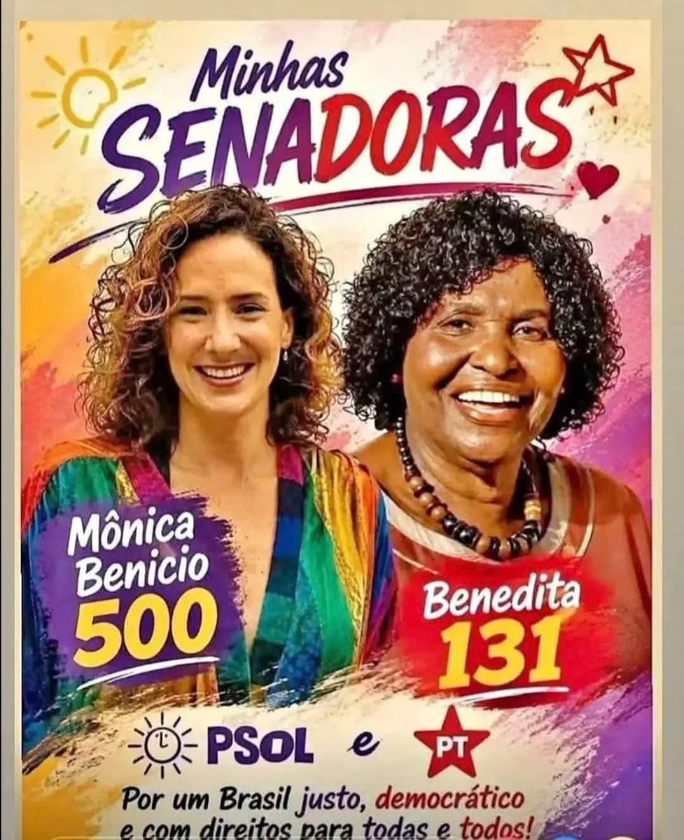Flaviabrasila's tweet photo. @Eulucasvasques Alô galera do Rio,
REPITA COMIGO: NÃO EXISTE VOTO ÚTIL PARA O SENADO!
Se você votar no Pedro Paulo pode, inclusive, vir a tirar a vaga da Benedita!
Sem falar que ele é tão ruim qto os demais!!
A conta é simples: VAI VOTAR NA BENÉ? VOTE NA MONICA TAMBÉM!
Únicas opções de Esquerda! https://t.co/ti9yEQsNsB