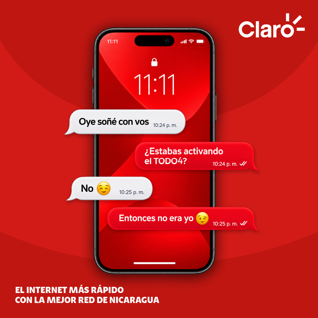 ClaroNicaragua's tweet photo. Que no te falte conexión para compartir, navegar y disfrutar todo lo que te gusta.
📱✨Activá tu TODO4 desde este enlace. https://t.co/77NGUclYmm y seguí conectado. 🙌#ClaroPrepago #NicaraguaLoTieneClaro https://t.co/LuEsh8pBf7