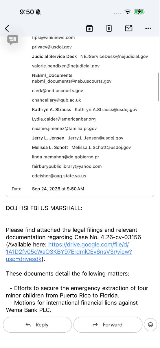 JacobSmithvuuq's tweet photo. DEMAND FOR JEWISH BLOOD MONEY THAT IS PLACED IN WEMA BANK IN NIGERIA FROM PUERTO RICAN STOLEN JEWISH BABIES AND WORLD WAR II HOLOCAUST STOLEN JEWISH BABIES, A.K.A. BLOOD MONEY EPSTEIN TRIANGULAR SLAVE TRADE

Sent electronically via ADA required plan file accommodations to NEBRASKA FEDERAL COURT 
@FBIDirectorKash @CIADirector @joeroganhq @IDF @Israel @POTUS @POTUS46Archive @DOJFraudDiv @DHSgov @seanhannity @FBI @FBI_Response @USinNigeria @USMarshalsHQ @USMARCENT @michelle72767 @USMCFEA @USUN @EUCouncil @elonmusk @UNHumanRights @UN_Women @RobertKennedyJr @KimKardashian @KimIversenShow @Bannons_WarRoom @DeepLeaksHQ @EricLDaugh @IDF @rashtrapatibhvn @PMOIndia @timesofindia @TeslaCharging @Pink Pay them. @adamcarolla @adamlevine @Disney @DisabilityGovUK @AutismCapital @JewsFightBack PATHWAY FOR WORLD WAR II REPARATIONS VIA THE CONTINUED PATTERN OF HARM TO JEWISH BABIES AND THE CARIBBEAN AND SHIPPED TO NIGERIA AS THE FIRST LEG OF INTERNATIONAL BABY JEWISH SLAVE TRADE (shariah law bloodline are they taking Jewish babies to try and get reparations because they think you’ll be successful.$)

DOJ HSI FBI US MARSHALL:

Please find attached the legal filings and relevant documentation regarding Case No. 4:26-cv-03156 (Available here: https://t.co/2KMo0r2z2p).

These documents detail the following matters:

  - Efforts to secure the emergency extraction of four minor children from Puerto Rico to Florida.
  - Motions for international financial liens against Wema Bank PLC.
  - Claims for whistleblower rewards related to a $49M federal forfeiture.
  - Requests for the enforcement of violated bankruptcy stay and illegally dismissed bankruptcy petition where mtn to alive mandates to recover assets.

Please let me know if you need any additional information.

Best regards,

MCLEAN