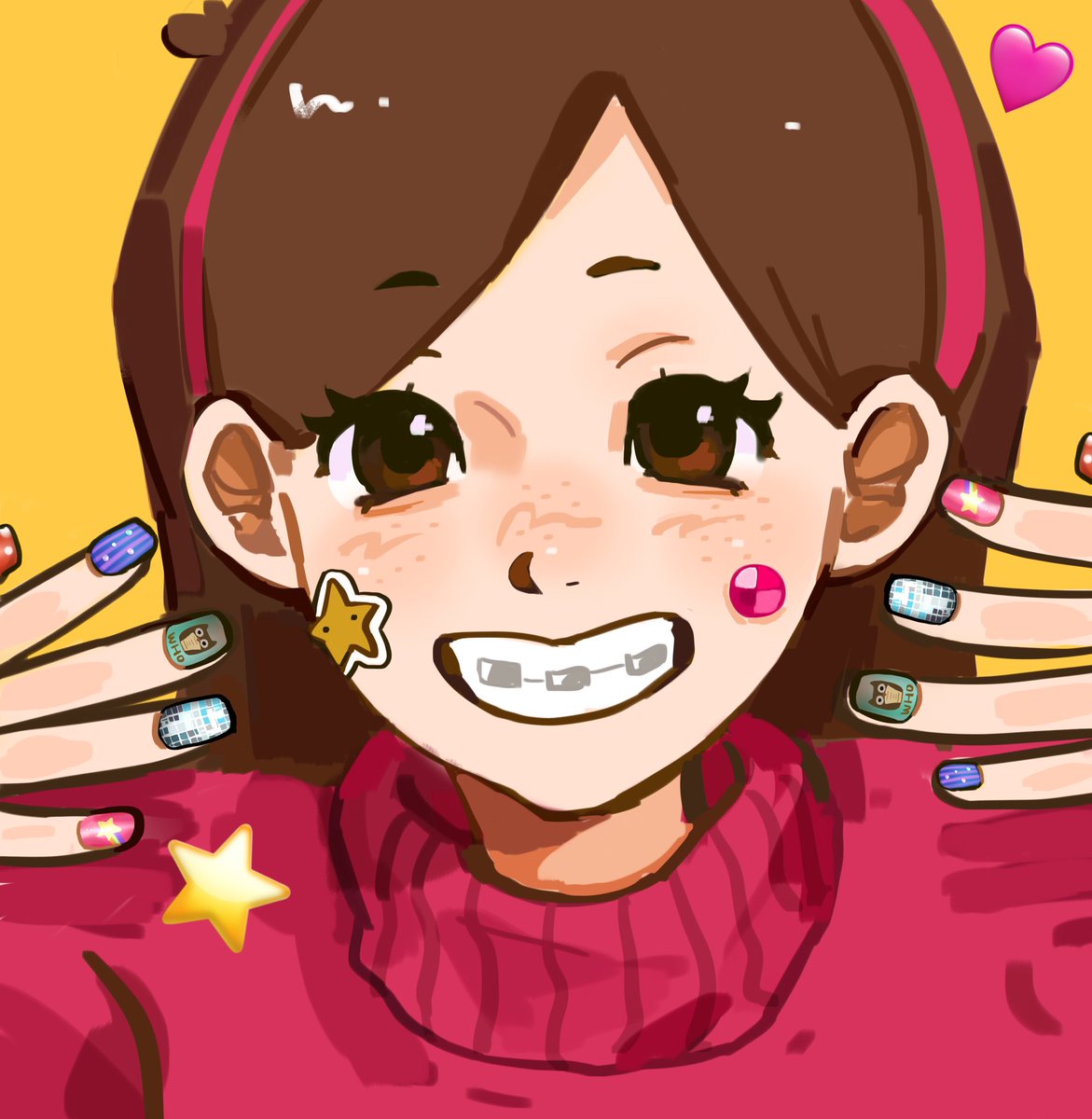BubbleDuck333's tweet photo. I designed sparkly cute nail art for Mabel! Most of them have cat-eye effect, they’re so adorable. The blue ones are decorated with rhinestones.🫧
#GravityFalls #MabelPines #GravityFallsFanart #Fanart https://t.co/L005XrgYOL