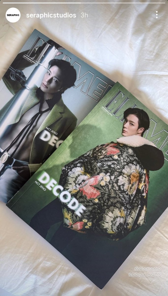 423folder's tweet photo. 260924 seraphic studios (seraphicstudios) instagram story #JENO #제노

they are the producer of jeno's magazine cover

JENO ON ELLE MEN HK
#ELLEMENHKxJENO https://t.co/MZN3Oor39J