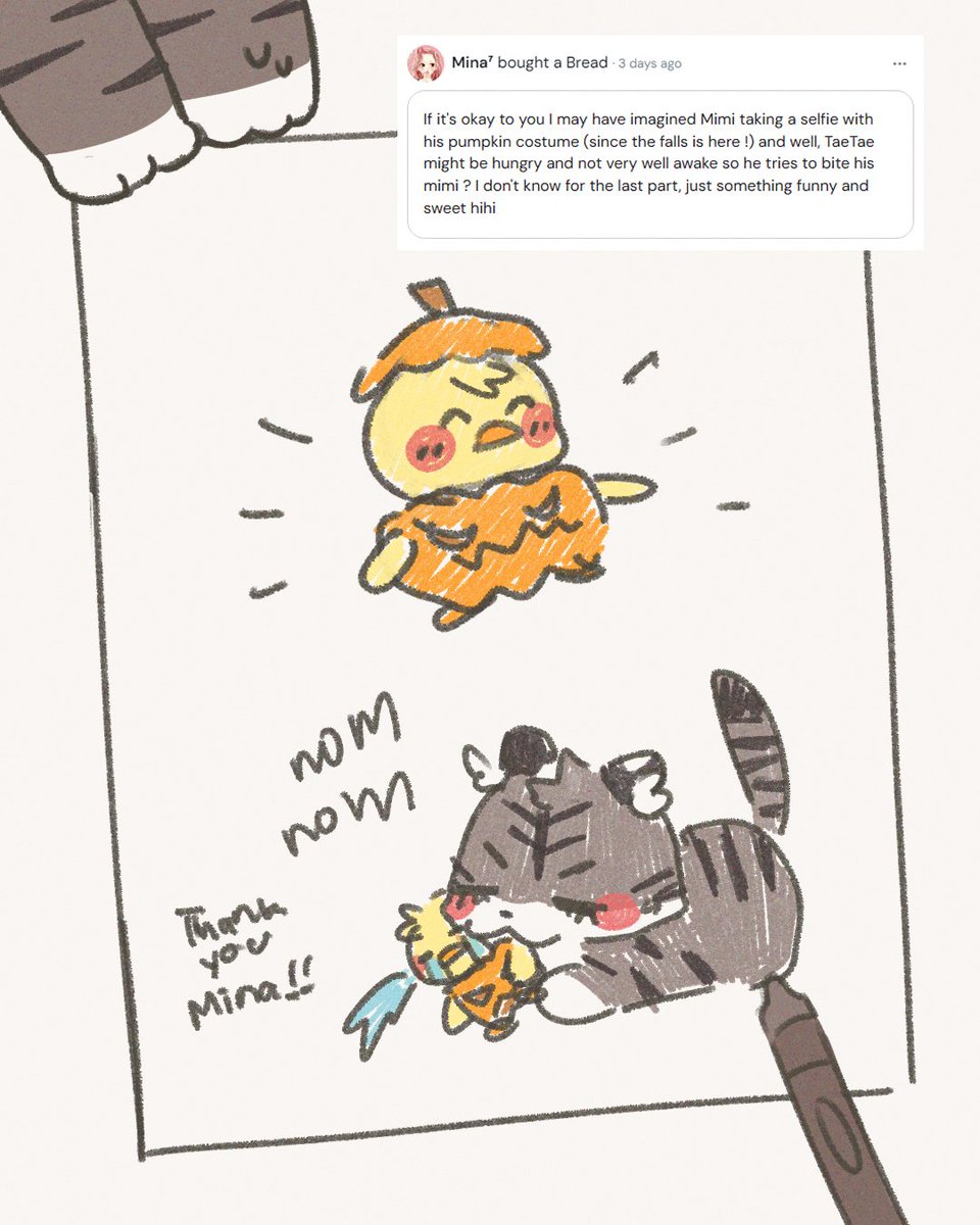 mimiwuvyou's tweet photo. Another masterpiece for fwend!🐥🎨
Mimi hopes you like the result~ TaeTae helped with this one (because he feels a little guilty...) 

Thank you so much for supporting Mimi! 💜 https://t.co/XWcPx9pppI
