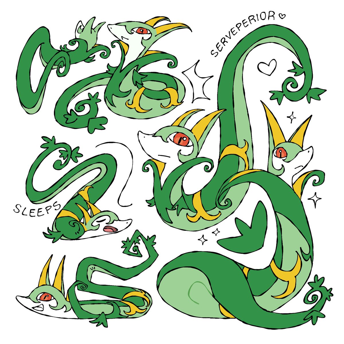 puddinglovelyy's tweet photo. serperiors!! #pokemon https://t.co/Nw1uMC2T27