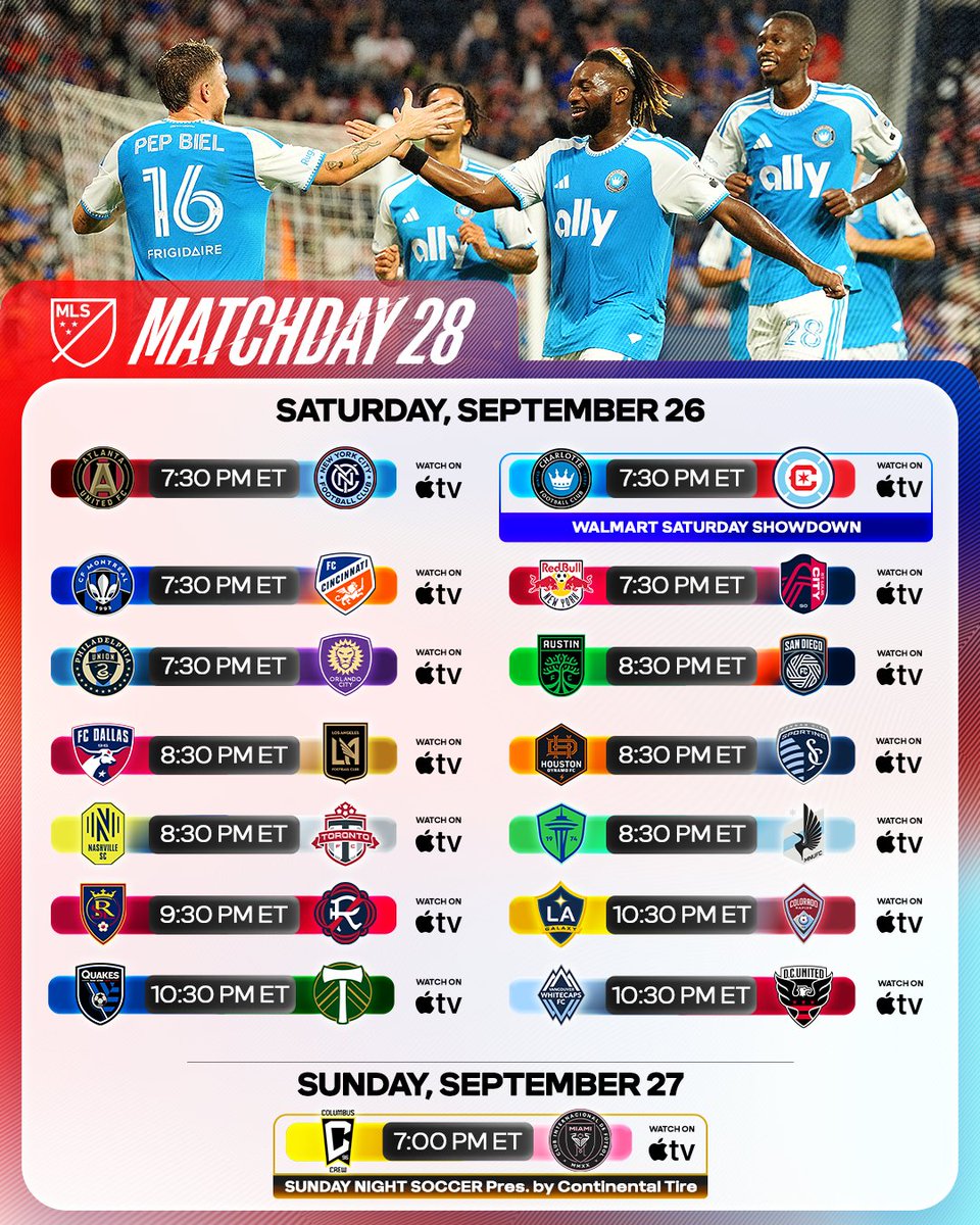 MLS's tweet photo. Bring on the footy! 🙌

Catch all the action on Apple TV: https://t.co/ZLYzltQoCV https://t.co/DNfiRUrLb6