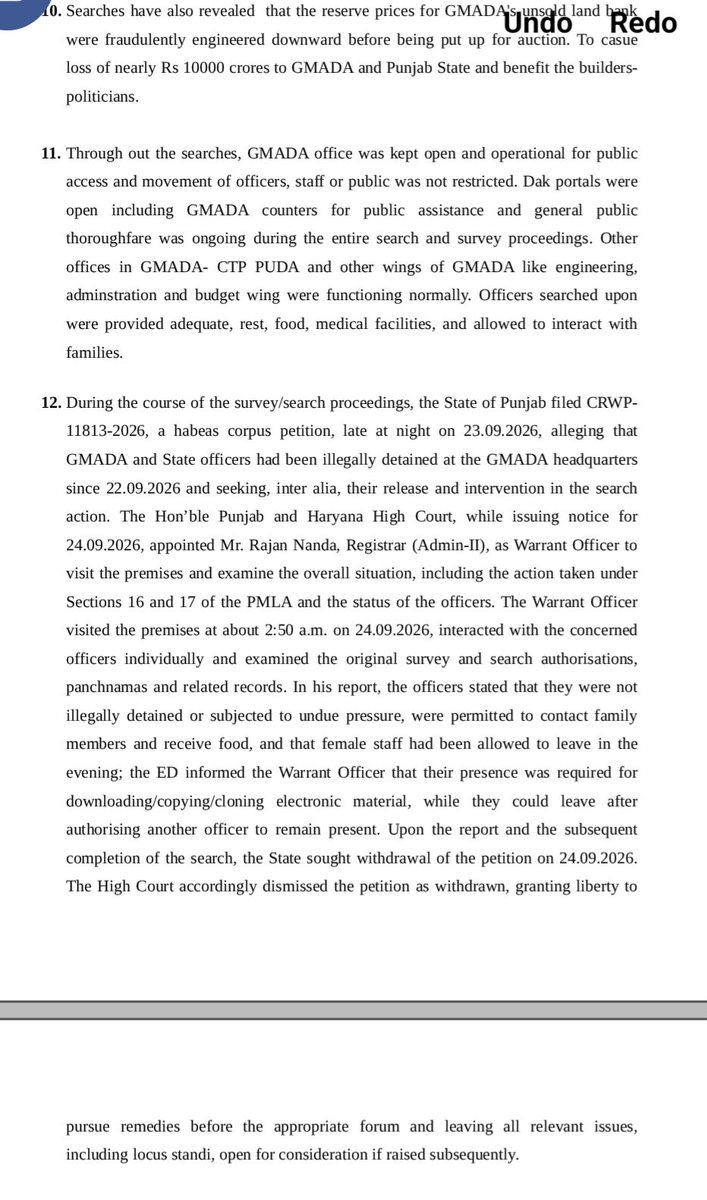 bsmajithia's tweet photo. 🚨 All records broken by ‘Kattar Imandaar’ in corruption! 👇

👉 ₹57 crore waiver:  ED says ₹57 crore pecuniary benefit was granted through waiver of statutory dues to Remigate, with alleged collusion of senior GMADA officials.

👉 ₹10,000 crore alleged loss: ED says GMADA’s unsold land reserve prices were allegedly engineered downward before auctions, potentially causing nearly ₹10,000 crore loss to GMADA and Punjab while benefiting builders and politicians.

👉 IAS names in the ED net: ED has named IAS officers Vikas Garg, Principal Secretary, Housing and Urban Development; Sandeep Rishi, Chief Administrator, GMADA; and former GMADA Chief Administrator Rajeev Gupta, besides PCS officers Amarinder Malhi, Additional Chief Administrator, and Rohit Jindal, Land Acquisition Collector.

👉 Satyender Jain link: ED says AAP leaders Satyender Jain and Manish Sisodia held unofficial meetings with GMADA officials over master plans, auctions and acquisitions. Files were allegedly taken for meetings with Jain and his OSD Amarender Jha.

👉 926 Kothi connection: ED says House No. 926, Sector 39, Chandigarh, allotted in the name of Sunny Singh Ahluwalia, AAP leader and Punjab Water Supply and Sewerage Board chairman, was allegedly used by Satyender Jain for meetings concerning GMADA decisions.
👉 Private players, HAWALA and ₹238 crore: ED names Jagmohan Garg and Manmohan Garg of Tirupati Infra, and Kirit Sadhu Bass and Archana Jha of Tila Consultancy, alleging irregularities in land acquisition, compensation and Letters of Intent. ED also says seized phones contained chats about alleged hawala payments to relatives of Punjab politicians, while the probe stems from an alleged ₹238 crore bank fraud.

👉 Meet the Actor, Director, Producer, the whole crew of this Corruption Movie- @ArvindKejriwal , @BhagwantMann , @SatyendarJain, @msisodia , Rajbir Ghuman, Bibhav Kumar, KAP Sinha. 
Everyone of them will face music soon.

ਗੁਰੂ ਦੋਖੀ ਸਮੇਤ ਕੱਟੜ ਇਮਾਨਦਾਰਾਂ’ ਨੇ ਭ੍ਰਿਸ਼ਟਾਚਾਰ ਦੇ ਸਾਰੇ ਰਿਕਾਰਡ ਤੋੜ ਦਿੱਤੇ! ਇਹਨਾਂ ਦਾ ਨਾਮ ਗਿਨੀਜ਼ ਬੁੱਕ ਆਫ ਵਰਲਡ ਰਿਕਾਰਡ ਵਿੱਚ ਸ਼ਾਮਿਲ ਕੀਤਾ ਜਾਵੇ

👉ਪੰਜਾਬ ਨੂੰ ਲੁੱਟ ਕੇ ਖਾ ਗਏ ਗੁਰੂ ਦੋਖੀ, ਹੁਣ ED ਨੇ ਸਾਰੀ ਪੋਲ ਖੋਲ ਦਿੱਤੀ ਹੈ

👉 57 ਕਰੋੜ ਦੀ ਮੁਆਫੀ - ਸਿੱਧੀ ਲੁੱਟ: ED ਨੇ ਕਿਹਾ ਹੈ ਕਿ GMADA ਦੇ ਸੀਨੀਅਰ ਅਧਿਕਾਰੀਆਂ ਦੀ ਮਿਲੀਭੁਗਤ ਨਾਲ Remigate ਨਾਮੀ ਪ੍ਰਾਈਵੇਟ ਕੰਪਨੀ ਨੂੰ 57 ਕਰੋੜ ਰੁਪਏ ਦੇ ਸਰਕਾਰੀ ਬਕਾਏ ਮੁਆਫ਼ ਕਰਕੇ ਸਿੱਧਾ ਜੇਬ ਭਰੀ ਗਈ।

👉 10,000 ਕਰੋੜ ਦਾ ਮਹਾਂ-ਘਪਲਾ: ED ਅਨੁਸਾਰ GMADA ਦੀਆਂ ਨਾ-ਵਿਕੀਆਂ ਜ਼ਮੀਨਾਂ ਦੀ ਰਾਖਵੀਂ ਕੀਮਤ ਨੂੰ ਨਿਲਾਮੀ ਤੋਂ ਪਹਿਲਾਂ ਜਾਣਬੁੱਝ ਕੇ ਘਟਾਇਆ ਗਿਆ। ਇਸ ਨਾਲ GMADA ਅਤੇ ਪੰਜਾਬ ਦੇ ਖਜ਼ਾਨੇ ਨੂੰ ਲਗਭਗ 10,000 ਕਰੋੜ ਰੁਪਏ ਦਾ ਨੁਕਸਾਨ ਹੋਇਆ ਅਤੇ ਸਾਰਾ ਫਾਇਦਾ ਬਿਲਡਰਾਂ ਤੇ ਸਿਆਸਤਦਾਨਾਂ ਨੂੰ ਦਿੱਤਾ ਗਿਆ।

👉 IAS ਅਧਿਕਾਰੀ ED ਦੇ ਜਾਲ ਵਿੱਚ:ED ਨੇ ਇਸ ਘੁਟਾਲੇ ਵਿੱਚ ਵੱਡੇ ਅਧਿਕਾਰੀਆਂ ਦੇ ਨਾਮ ਲਏ ਹਨ - ਹਾਊਸਿੰਗ ਤੇ ਸ਼ਹਿਰੀ ਵਿਕਾਸ ਵਿਭਾਗ ਦੇ ਪ੍ਰਮੁੱਖ ਸਕੱਤਰ ਵਿਕਾਸ ਗਰਗ, GMADA ਦੇ ਮੁੱਖ ਪ੍ਰਸ਼ਾਸਕ ਸੰਦੀਪ ਰਿਸ਼ੀ, ਸਾਬਕਾ ਮੁੱਖ ਪ੍ਰਸ਼ਾਸਕ ਰਾਜੀਵ ਗੁਪਤਾ, ਇਸ ਤੋਂ ਇਲਾਵਾ PCS ਅਧਿਕਾਰੀ ਅਮਰਿੰਦਰ ਮਲੀ ਅਤੇ ਰੋਹਿਤ ਜਿੰਦਲ।

👉 ਸਤੇਂਦਰ ਜੈਨ ਲਿੰਕ - ਦਿੱਲੀ ਤੋਂ ਪੰਜਾਬ ਦੀ ਲੁੱਟ ਦਾ ਮਾਸਟਰਮਾਈਂਡ:ED ਦਾ ਕਹਿਣਾ ਹੈ ਕਿ AAP ਆਗੂ ਸਤੇਂਦਰ ਜੈਨ ਅਤੇ ਮਨੀਸ਼ ਸਿਸੋਦੀਆ ਨੇ GMADA ਅਧਿਕਾਰੀਆਂ ਨਾਲ ਮਾਸਟਰ ਪਲਾਨ, ਨਿਲਾਮੀਆਂ ਅਤੇ ਜ਼ਮੀਨਾਂ ਦੀ ਖਰੀਦ ਨੂੰ ਲੈ ਕੇ ਗੈਰ-ਸਰਕਾਰੀ ਮੀਟਿੰਗਾਂ ਕੀਤੀਆਂ। ਸਰਕਾਰੀ ਫਾਈਲਾਂ ਚੁੱਕ ਕੇ ਜੈਨ ਅਤੇ ਉਸਦੇ OSD ਅਮਰਿੰਦਰ ਝਾਅ ਨਾਲ ਮੀਟਿੰਗਾਂ ਲਈ ਲਿਜਾਈਆਂ ਜਾਂਦੀਆਂ ਸਨ।

👉 ਕੋਠੀ ਨੰਬਰ 926 - ਭ੍ਰਿਸ਼ਟਾਚਾਰ ਦਾ ਅੱਡਾ:ED ਅਨੁਸਾਰ ਚੰਡੀਗੜ੍ਹ ਦੇ ਸੈਕਟਰ 39 ਦੀ ਕੋਠੀ ਨੰਬਰ 926, ਜੋ AAP ਆਗੂ ਅਤੇ ਪੰਜਾਬ ਵਾਟਰ ਸਪਲਾਈ ਤੇ ਸੀਵਰੇਜ ਬੋਰਡ ਦੇ ਚੇਅਰਮੈਨ ਸੰਨੀ ਸਿੰਘ ਆਹਲੂਵਾਲੀਆ ਦੇ ਨਾਮ 'ਤੇ ਅਲਾਟ ਹੈ, ਉਸਨੂੰ ਸਤੇਂਦਰ ਜੈਨ ਵੱਲੋਂ GMADA ਦੇ ਫੈਸਲਿਆਂ ਸਬੰਧੀ ਮੀਟਿੰਗਾਂ ਲਈ ਵਰਤਿਆ ਜਾਂਦਾ ਸੀ।

👉 ਪ੍ਰਾਈਵੇਟ ਖਿਡਾਰੀ, ਹਵਾਲਾ ਅਤੇ 238 ਕਰੋੜ ਦਾ ਫਰਾਡ: ED ਨੇ ਤਿਰੁਪਤੀ ਇਨਫਰਾ ਦੇ ਜਗਮੋਹਨ ਗਰਗ ਤੇ ਮਨਮੋਹਨ ਗਰਗ, ਅਤੇ ਟਿਲਾ ਕੰਸਲਟੈਂਸੀ ਦੇ ਕਿਰਿਤ ਸਾਧੂ ਬਾਸ ਤੇ ਅਰਚਨਾ ਝਾਅ ਦਾ ਨਾਮ ਲਿਆ ਹੈ, ਜਿਨ੍ਹਾਂ 'ਤੇ ਜ਼ਮੀਨ ਐਕਵਾਇਰ ਕਰਨ, ਮੁਆਵਜ਼ਾ ਅਤੇ LOI ਵਿੱਚ ਗੜਬੜੀ ਦੇ ਦੋਸ਼ ਹਨ। ED ਨੇ ਇਹ ਵੀ ਕਿਹਾ ਹੈ ਕਿ ਜ਼ਬਤ ਕੀਤੇ ਫੋਨਾਂ ਵਿੱਚੋਂ ਪੰਜਾਬ ਦੇ ਸਿਆਸਤਦਾਨਾਂ ਦੇ ਰਿਸ਼ਤੇਦਾਰਾਂ ਨੂੰ ਹਵਾਲਾ ਰਾਹੀਂ ਪੈਸੇ ਭੇਜਣ ਦੀਆਂ ਚੈਟਾਂ ਮਿਲੀਆਂ ਹਨ, ਜਦਕਿ ਇਸ ਜਾਂਚ ਦੀ ਸ਼ੁਰੂਆਤ 238 ਕਰੋੜ ਰੁਪਏ ਦੇ ਬੈਂਕ ਘਪਲੇ ਤੋਂ ਹੋਈ ਸੀ।
👉ਇਸ ਘਪਲੇ ਦੇ ਐਕਟਰ ਡਾਇਰੈਕਟਰ ਗੁਰੂ ਦੋਖੀ,ਰਾਜਵੀਰ ਘੁੰਮਣ, ਟੋਪੀ ਸਿਨ੍ਹਾ, ਵਿਭਵ ਕੁਮਾਰ, ਸਤਿੰਦਰ ਜੈਨ, ਸਿਸੋਦੀਆ ਸਨ ਜਿਹਨਾਂ ਦੀ ਦੇਖ ਰੇਖ ਵਿੱਚ ਇਹ ਰੈਕੇਟ ਚਲ ਰਿਹਾ ਸੀ ਸਭ ਫੜ੍ਹੇ ਜਾਣਗੇ।