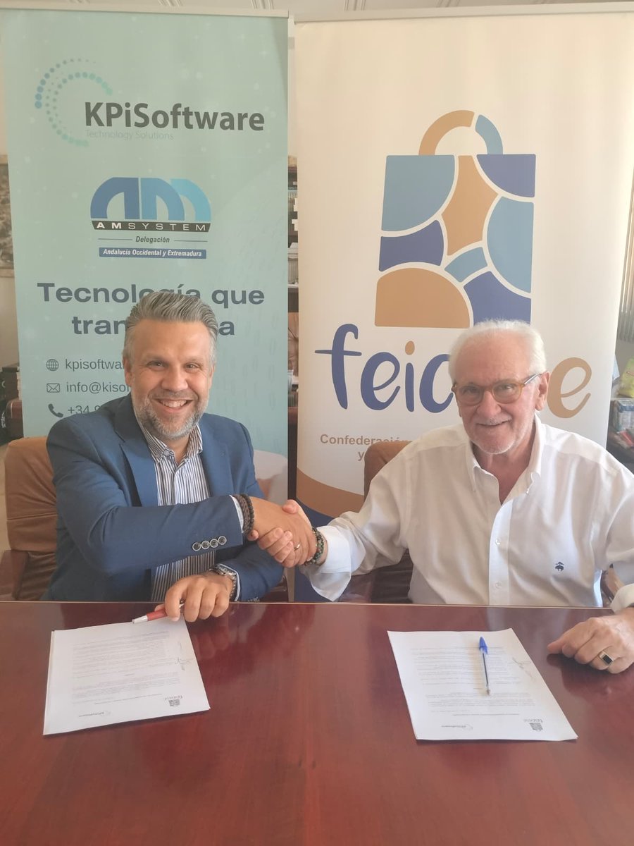 FEICASE's tweet photo. Dos han sido los nuevos acuerdos firmados en el día de hoy.

El 1º de ellos con KPI SOFTWARE, consultora y digitalización de software para de Control Laboral y Recursos Humanos.

BIENVENIDOS

https://t.co/HEbe3nN1Zv https://t.co/zDk1wc5PeS