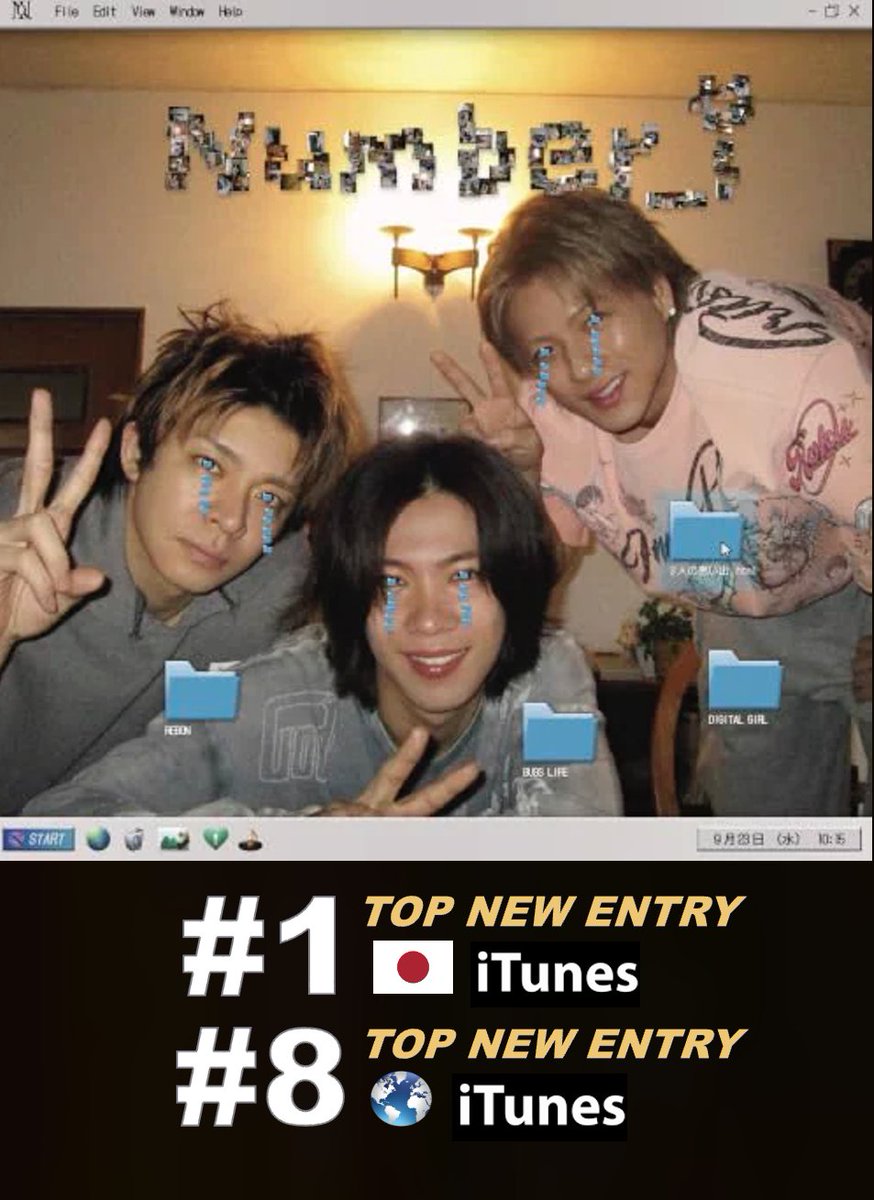 WORLDMUSICAWARD's tweet photo. Number_i's incredible new triple A-side single, 'REBON / BUGS LIFE / DIGITAL GIRL', scores the top New Entry at #8 on the Worldwide iTunes Album chart with 3 songs charting on the Worldwide iTunes song chart! It explodes at #1 on the Japan iTunes Album chart, and rules the Japan iTunes song chart with 6 singles in the Top 8 and "DIGITAL GIRL" at #1! 💪🆕3⃣🅰️🎶💥8⃣🌎🎵💿📈➕💣1⃣🇯🇵🎵👑👑👑���️‍🔥  
'REBON / BUGS LIFE / DIGITAL GIRL' debuts at #55 on European iTunes!

The DIGITAL GIRL Visualizer has surpassed 11.5 MILLION views on YouTube!
Watch 📽️: https://t.co/sYhVPk1swk 

The 3 songs are charting on the Worldwide iTunes Song chart:
#99. (NEW) “DIGITAL GIRL” 
#118. (NEW) “REBON” 
#122. (NEW) “BUGS LIFE” 

Number_i Songs in Japan iTunes Top 10 now: 
#1. “DIGITAL GIRL” 
#3. “REBON” 
#4. “BUGS LIFE” 
#5. “NUMBERS PT.2” 
#7. “PATRASCHE” 
#8. “DEJA VU CLUB” 

Stream here: https://t.co/0uPGGkOQE6  
💿Purchase here: https://t.co/dnLXExP5Ab  

#Ni_REBON_BUGSLIFE_DIGITALGIRL #Number_i
@number_i_offic  #Numberi